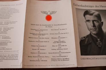 Broschüre Eichenlaubträger des Heeres - Oberwachtmeister Primozic
